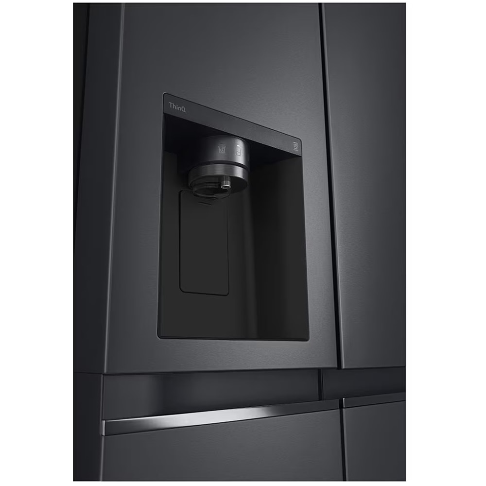 Side by Side LG GSLV71MCTD, No Frost, 635 l, H 179 cm, Clasa D, Dozator apa, negru