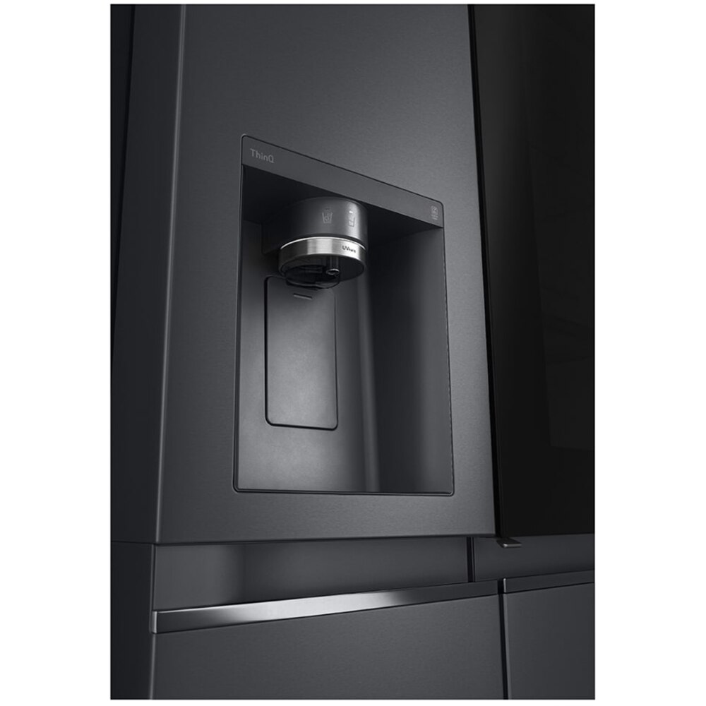 Side by Side LG GSXV91MCAE, No Frost, InstaView, 635 l, H 179 cm, Clasa E, Dozator apa, negru