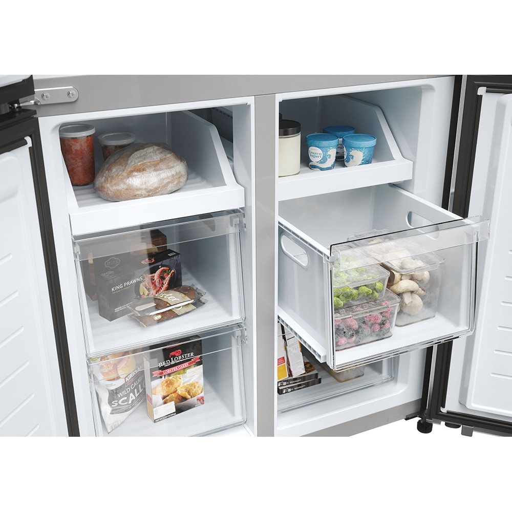 Side By Side HAIER HCR3818ENMM, No Frost, 467 l, H 182 cm, Clasa E, inox