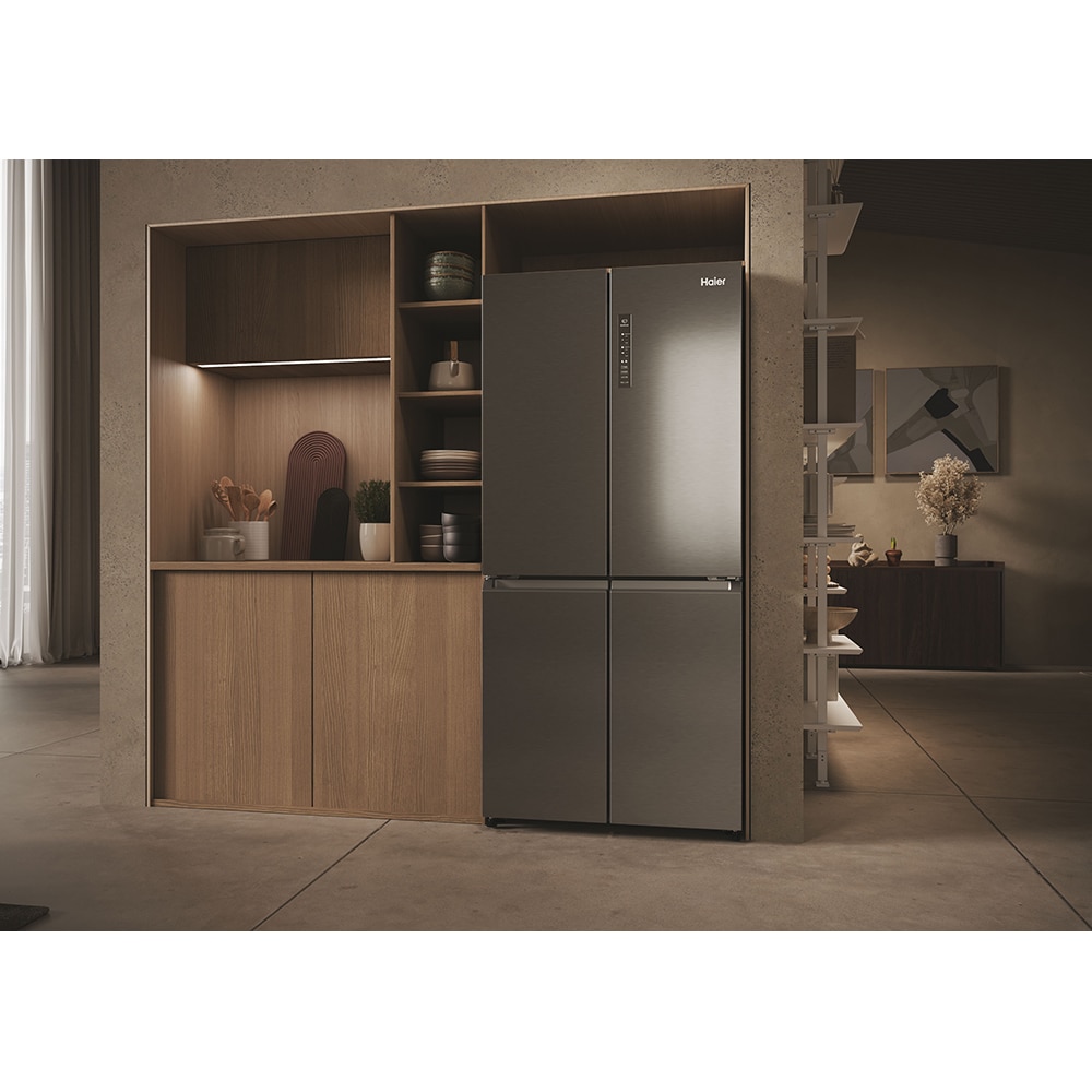 Side By Side HAIER HCR3818ENMM, No Frost, 467 l, H 182 cm, Clasa E, inox