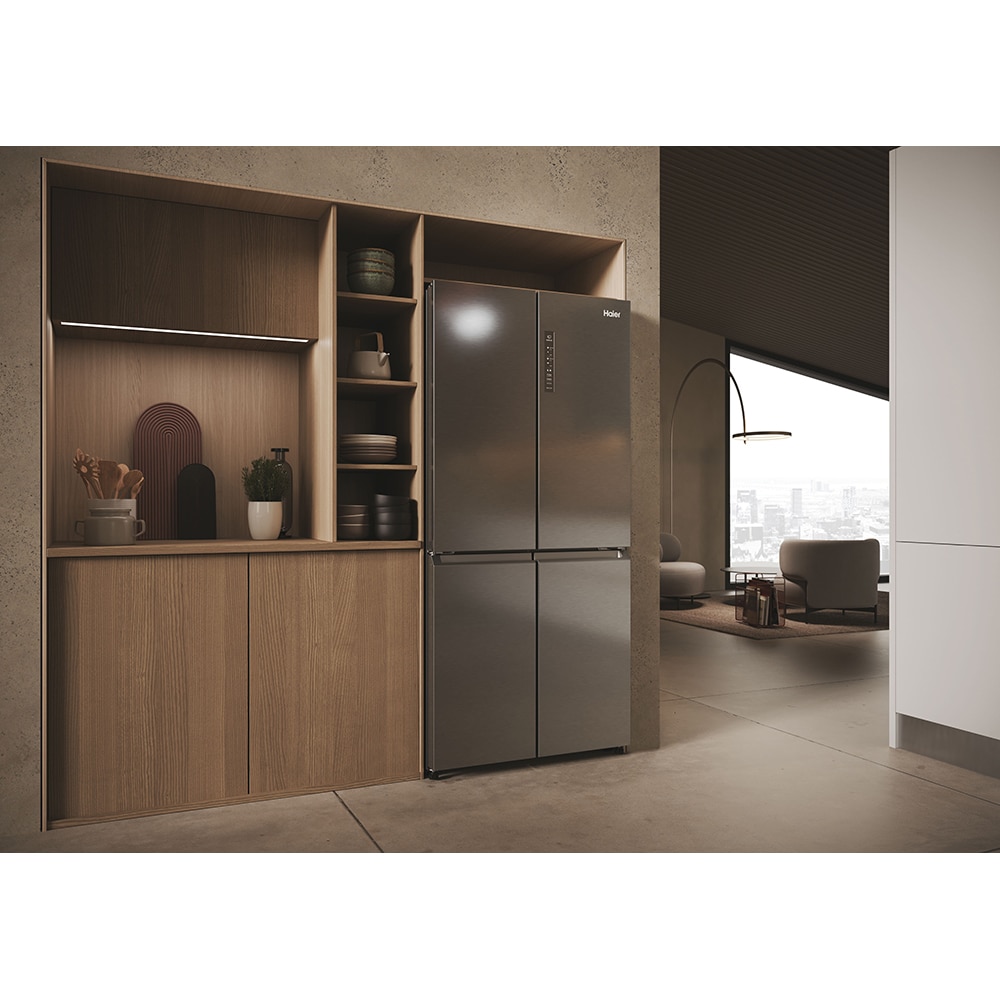 Side By Side HAIER HCR3818ENMM, No Frost, 467 l, H 182 cm, Clasa E, inox