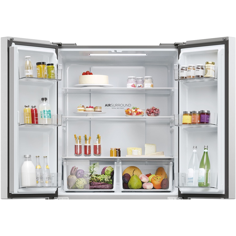Side By Side HAIER HCR3818ENMM, No Frost, 467 l, H 182 cm, Clasa E, inox