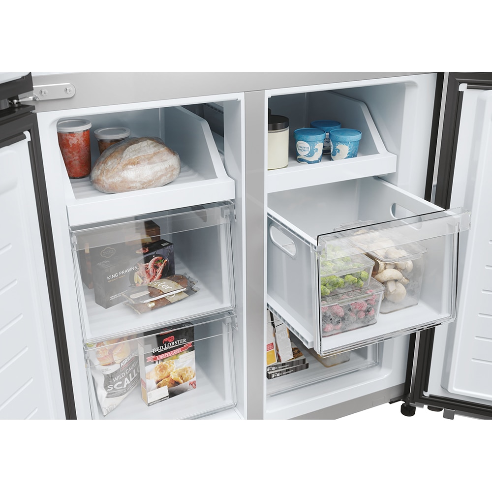 Side by Side HAIER HCR3818ENPT, No Frost, 467 l, H 182 cm, Clasa E, negru