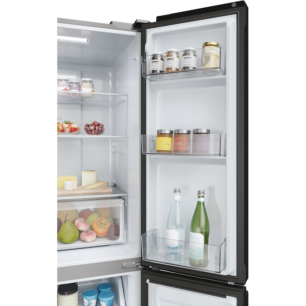 Side by Side HAIER HCR3818ENPT, No Frost, 467 l, H 182 cm, Clasa E, negru