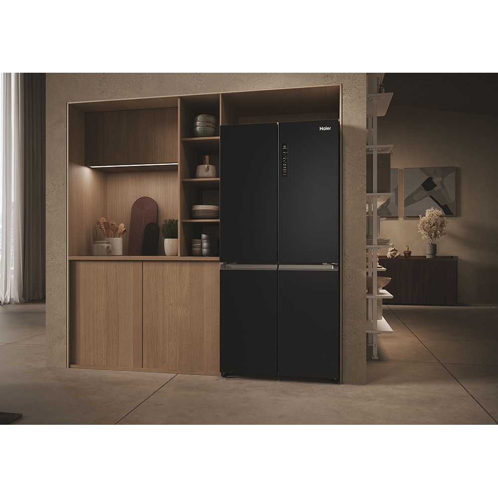 Side by Side HAIER HCR3818ENPT, No Frost, 467 l, H 182 cm, Clasa E, negru