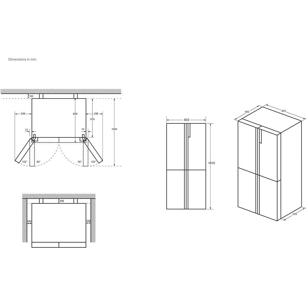 Side by Side HAIER HCR3818ENPT, No Frost, 467 l, H 182 cm, Clasa E, negru