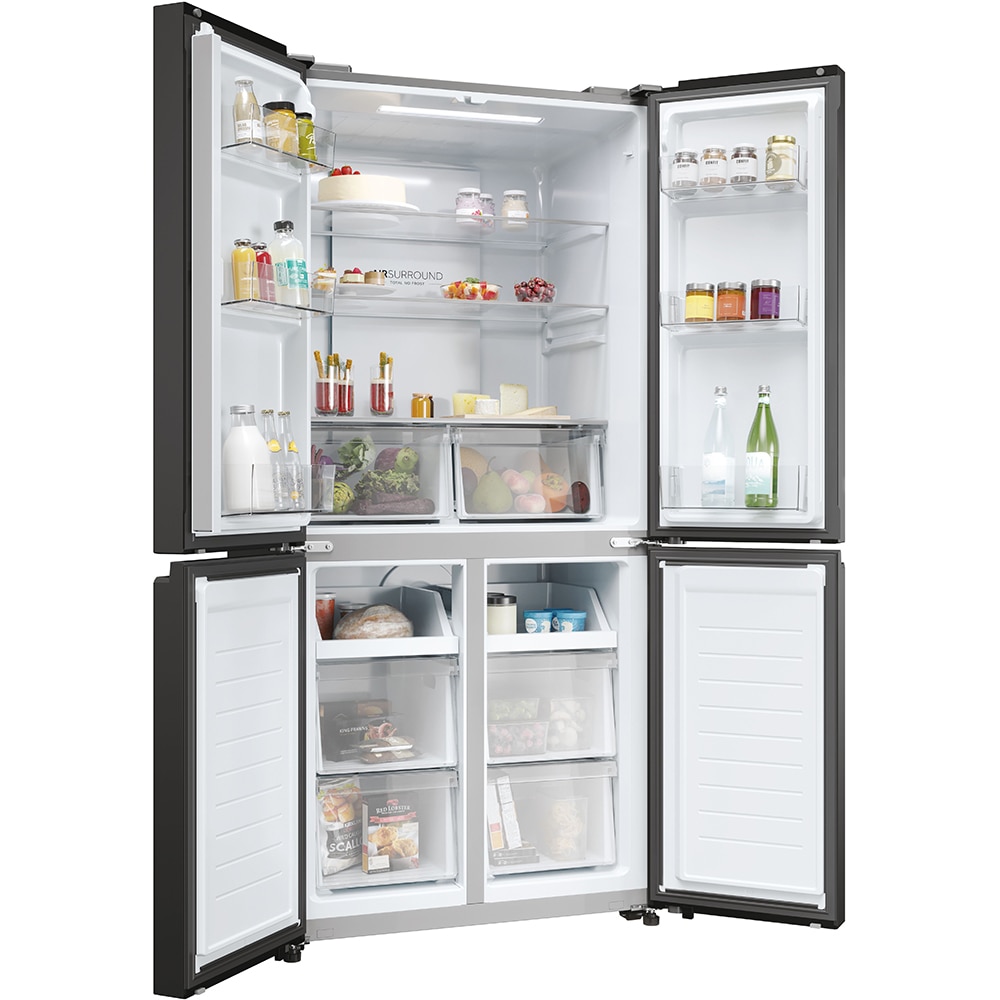 Side by Side HAIER HCR3818ENPT, No Frost, 467 l, H 182 cm, Clasa E, negru