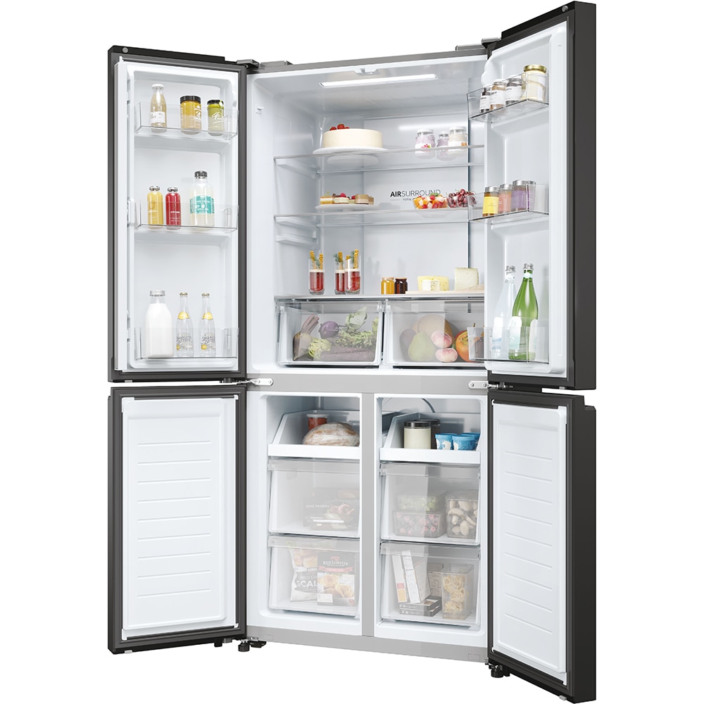 Side by Side HAIER HCR3818ENPT, No Frost, 467 l, H 182 cm, Clasa E, negru