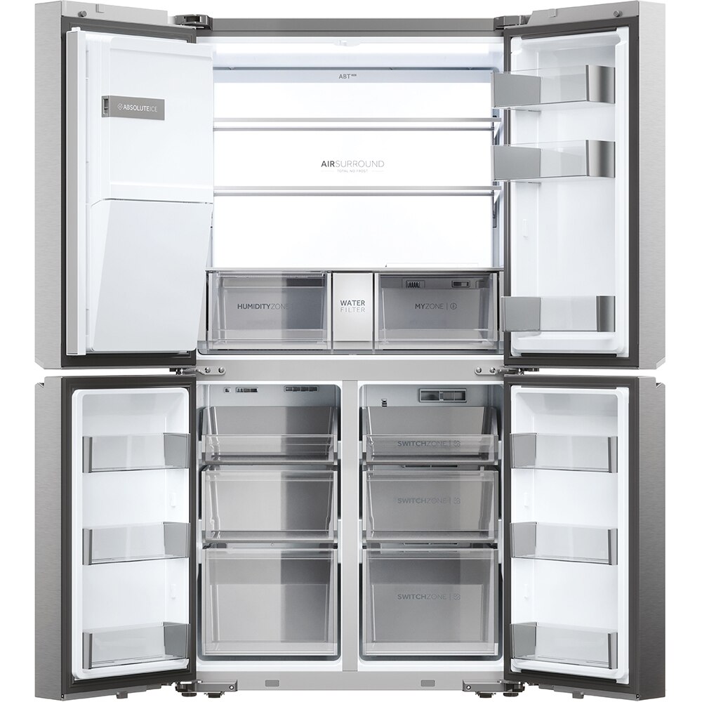 Side by Side HAIER HCR7918EIMP, Total No Frost, 601 l, H 177.5 cm, Clasa E, Dozator apa, inox