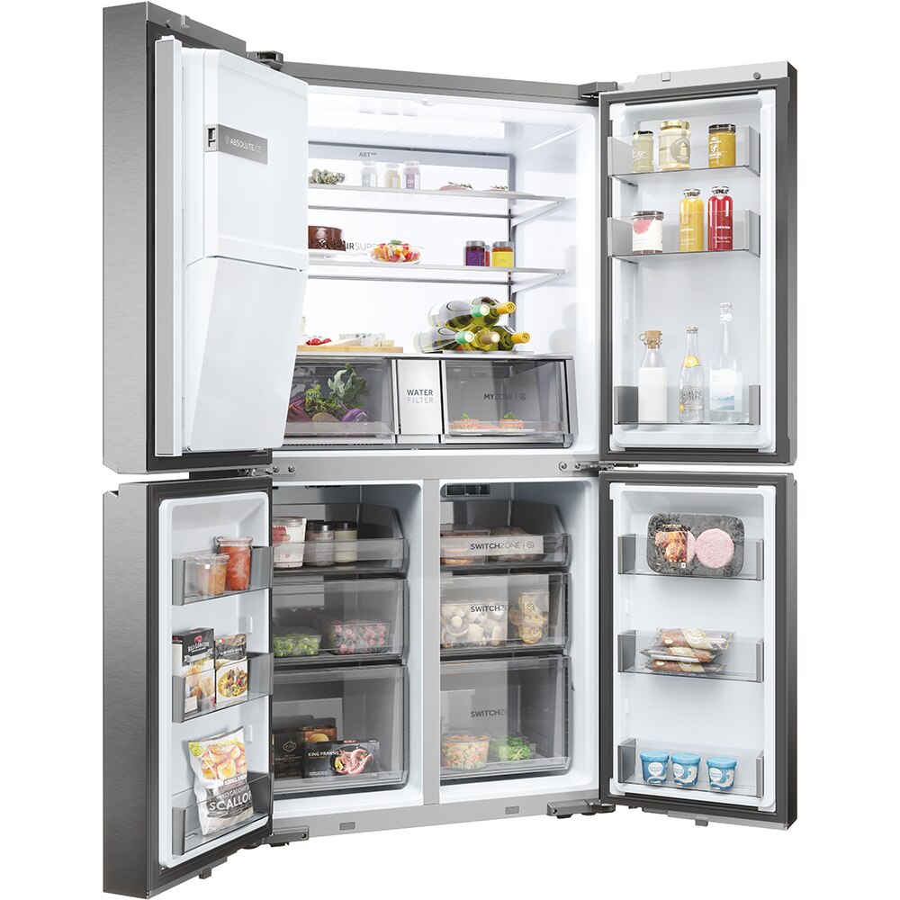 Side by Side HAIER HCR7918EIMP, Total No Frost, 601 l, H 177.5 cm, Clasa E, Dozator apa, inox