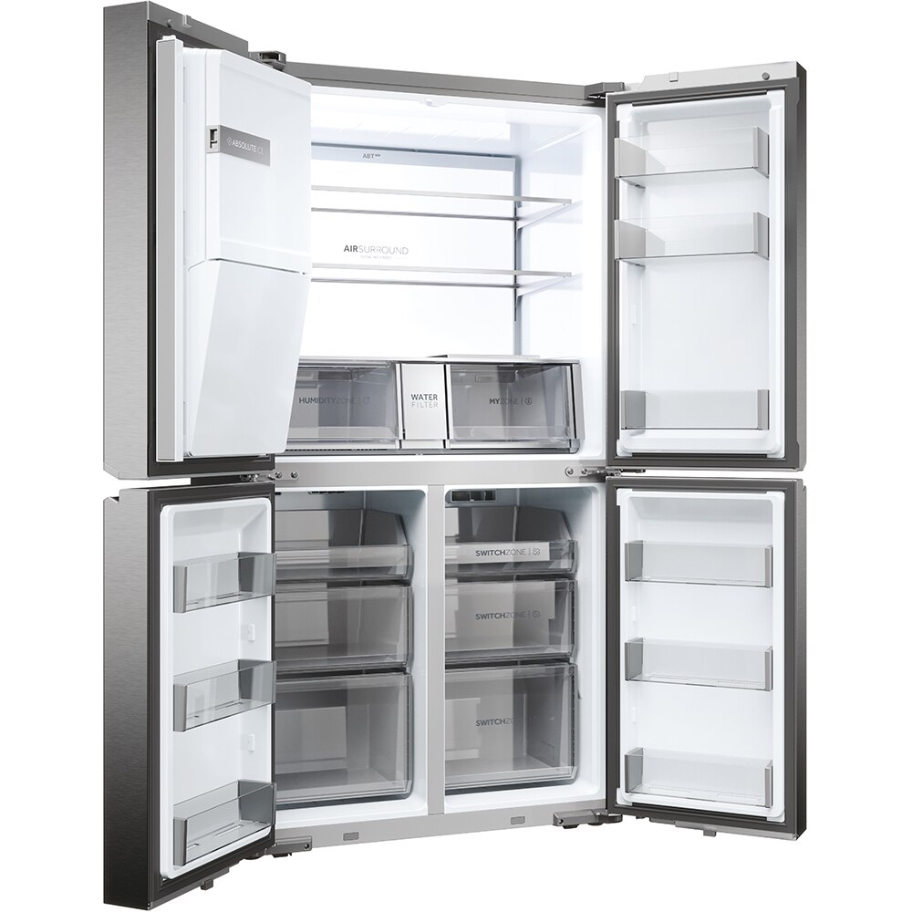 Side by Side HAIER HCR7918EIMP, Total No Frost, 601 l, H 177.5 cm, Clasa E, Dozator apa, inox