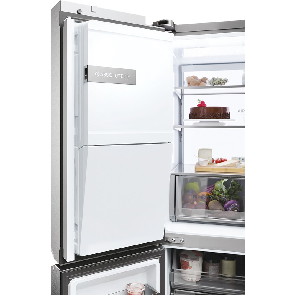 Side by Side HAIER HCR7918EIMP, Total No Frost, 601 l, H 177.5 cm, Clasa E, Dozator apa, inox