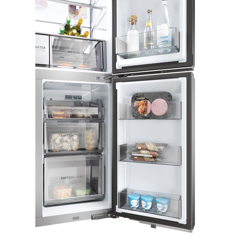 Side by Side HAIER HCR7918EIMP, Total No Frost, 601 l, H 177.5 cm, Clasa E, Dozator apa, inox