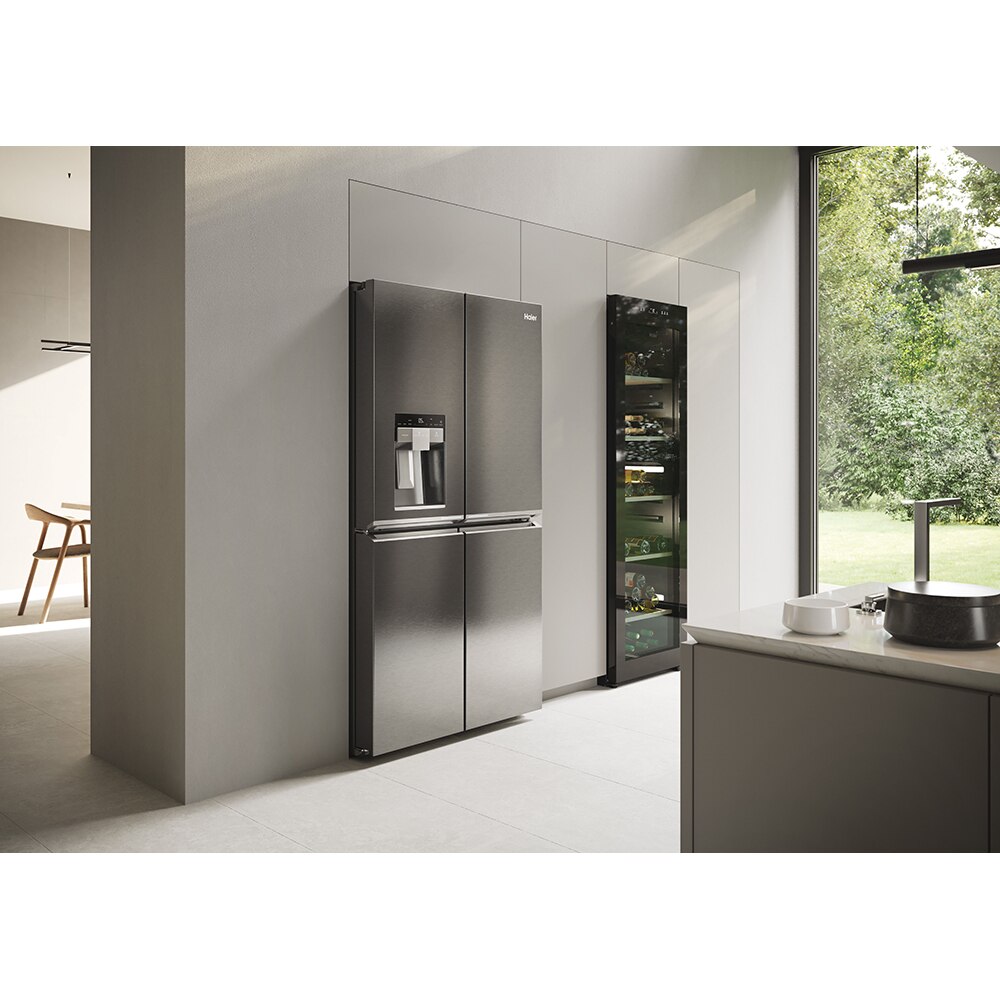 Side by Side HAIER HCR7918EIMP, Total No Frost, 601 l, H 177.5 cm, Clasa E, Dozator apa, inox