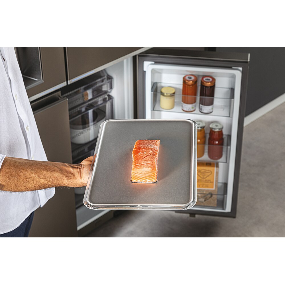 Side by Side HAIER HCR7918EIMP, Total No Frost, 601 l, H 177.5 cm, Clasa E, Dozator apa, inox