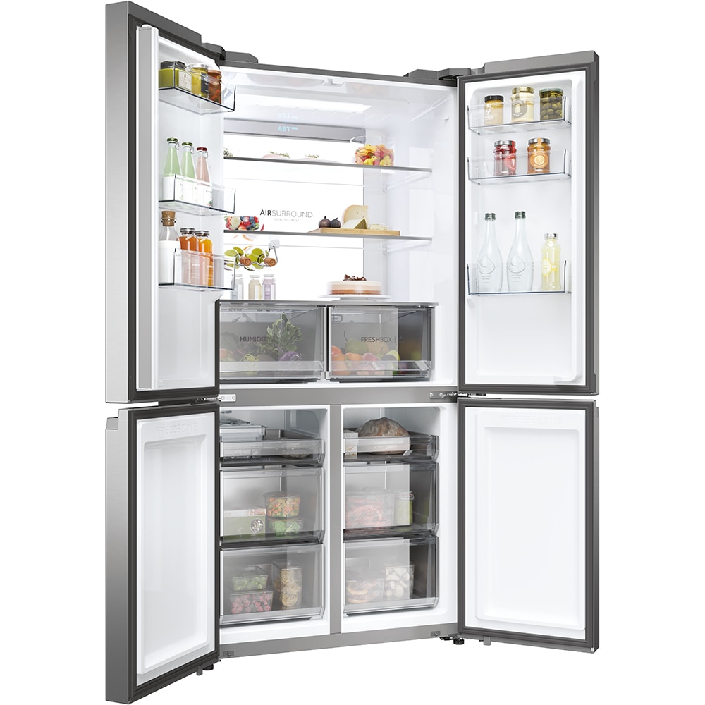 Side by Side HAIER HCR79F19ENMM, Total No Frost, 646 l, H 190.5 cm, Clasa E, inox