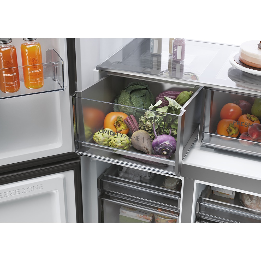Side by Side HAIER HCR79F19ENMM, Total No Frost, 646 l, H 190.5 cm, Clasa E, inox