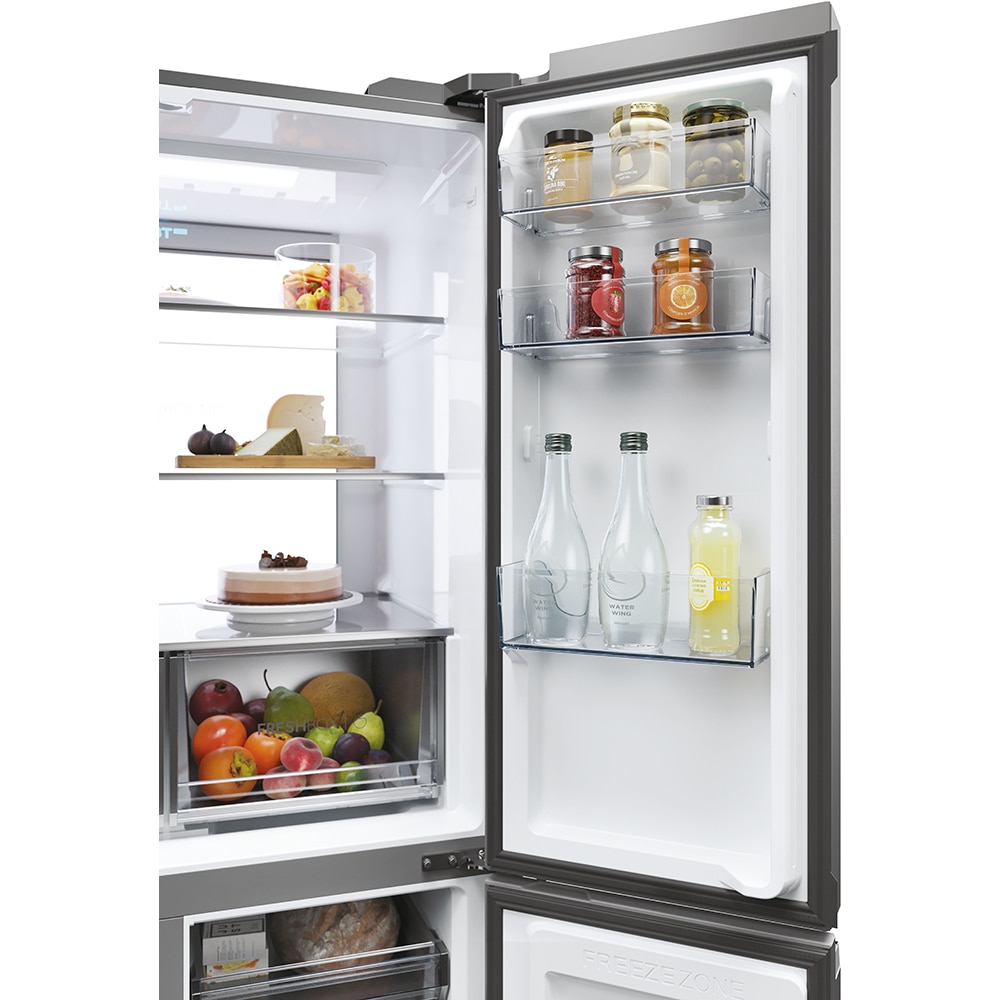 Side by Side HAIER HCR79F19ENMM, Total No Frost, 646 l, H 190.5 cm, Clasa E, inox