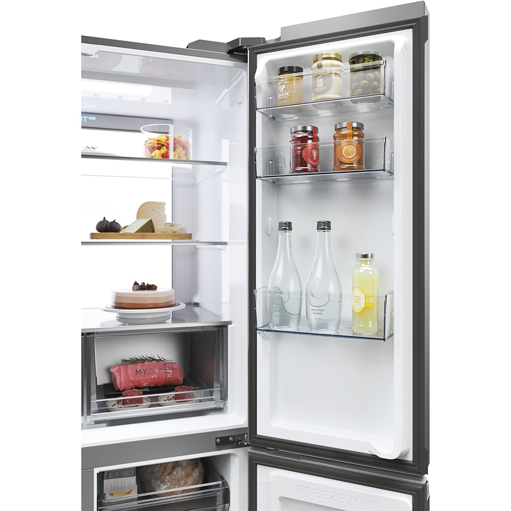 Side by Side HAIER HCR79F19ENMM, Total No Frost, 646 l, H 190.5 cm, Clasa E, inox