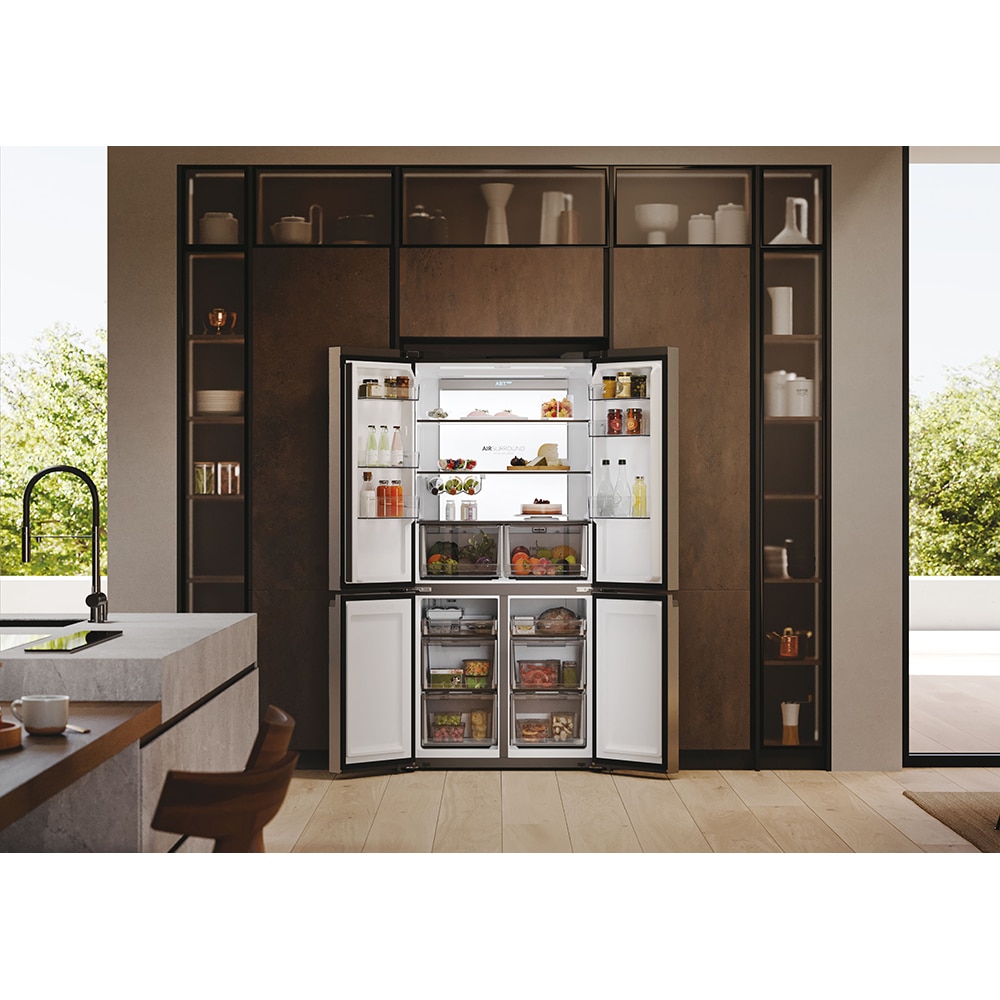 Side by Side HAIER HCR79F19ENMM, Total No Frost, 646 l, H 190.5 cm, Clasa E, inox