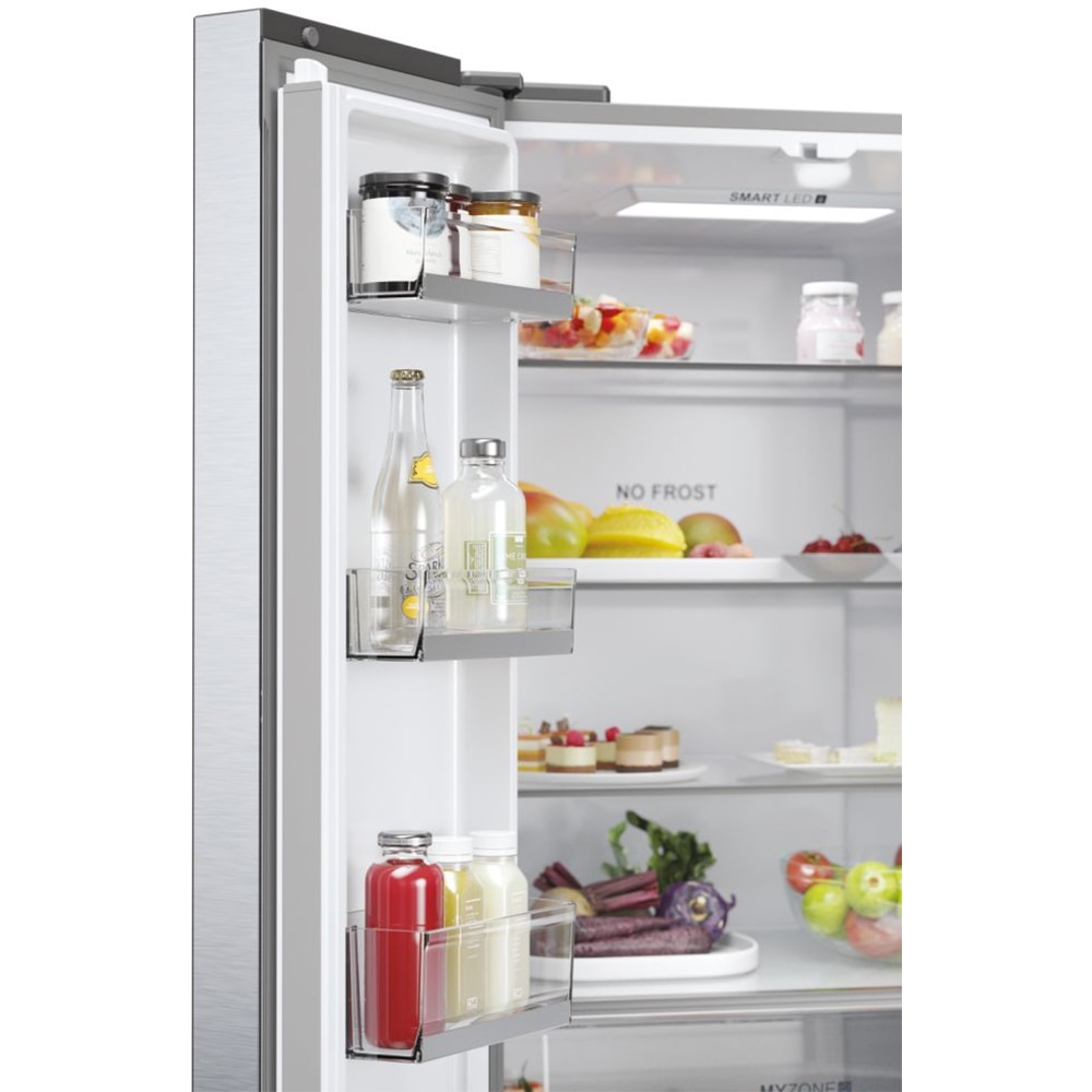 Side by Side HAIER HFR5719ENMG, No Frost, 446 l, H 190 cm, Clasa E, argintiu