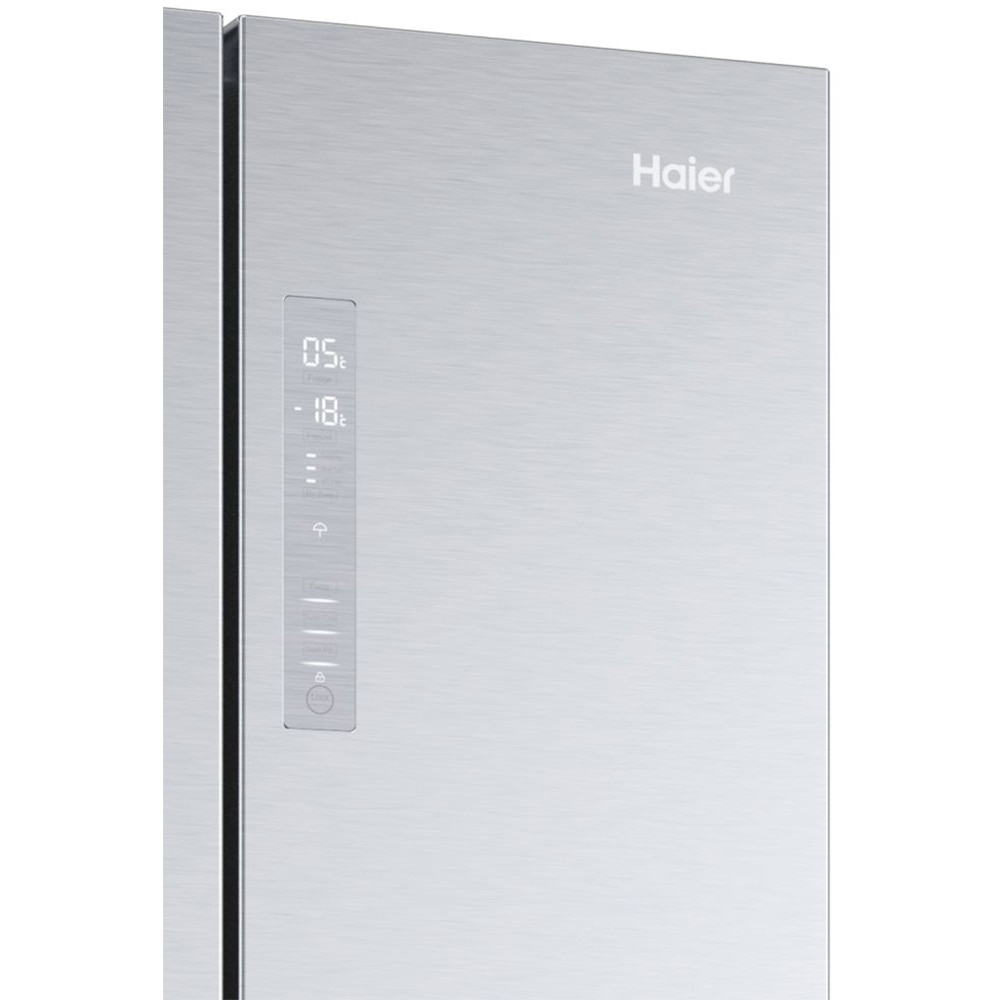 Side by Side HAIER HFR5719ENMG, No Frost, 446 l, H 190 cm, Clasa E, argintiu