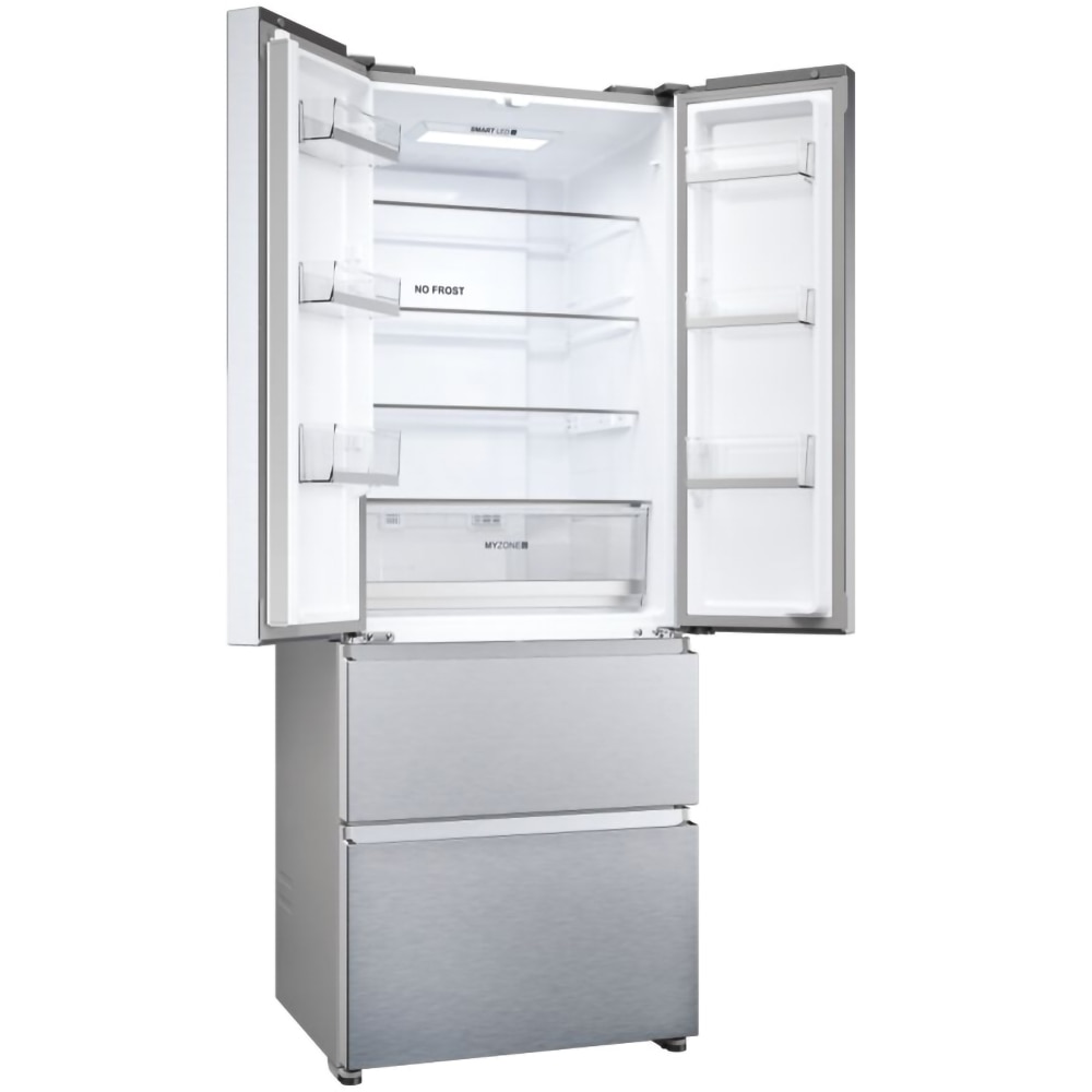 Side by Side HAIER HFR5719ENMG, No Frost, 446 l, H 190 cm, Clasa E, argintiu