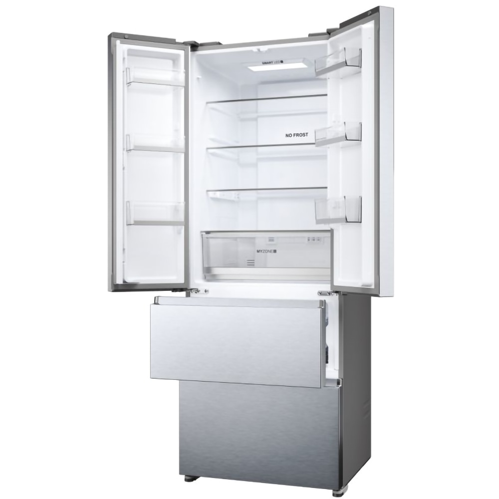 Side by Side HAIER HFR5719ENMG, No Frost, 446 l, H 190 cm, Clasa E, argintiu