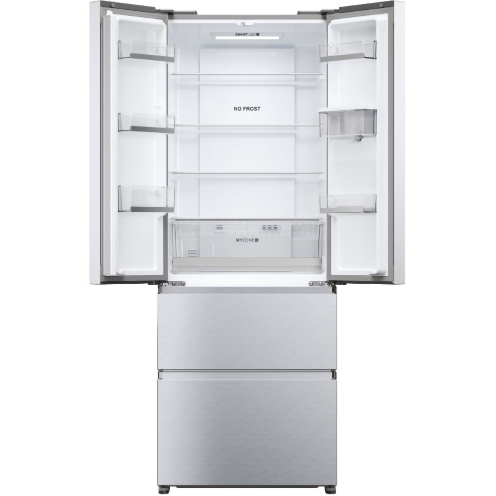 Side by Side HAIER HFR5719EWMG, No Frost, 444 l, H 190 cm, Clasa E, Dozator apa, argintiu