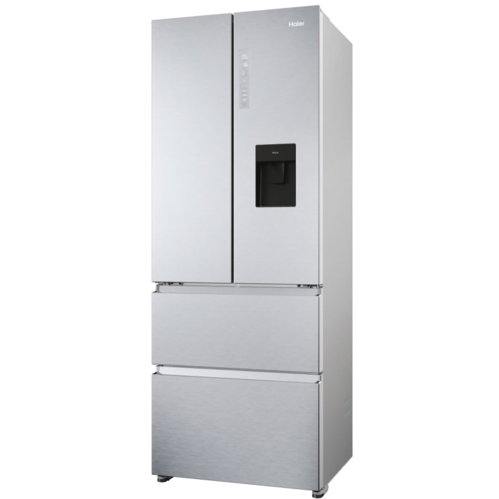 Side by Side HAIER HFR5719EWMG, No Frost, 444 l, H 190 cm, Clasa E, Dozator apa, argintiu