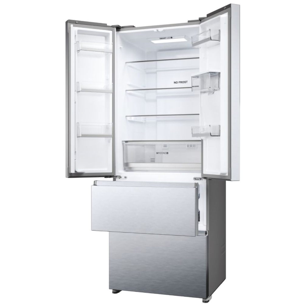 Side by Side HAIER HFR5719EWMG, No Frost, 444 l, H 190 cm, Clasa E, Dozator apa, argintiu
