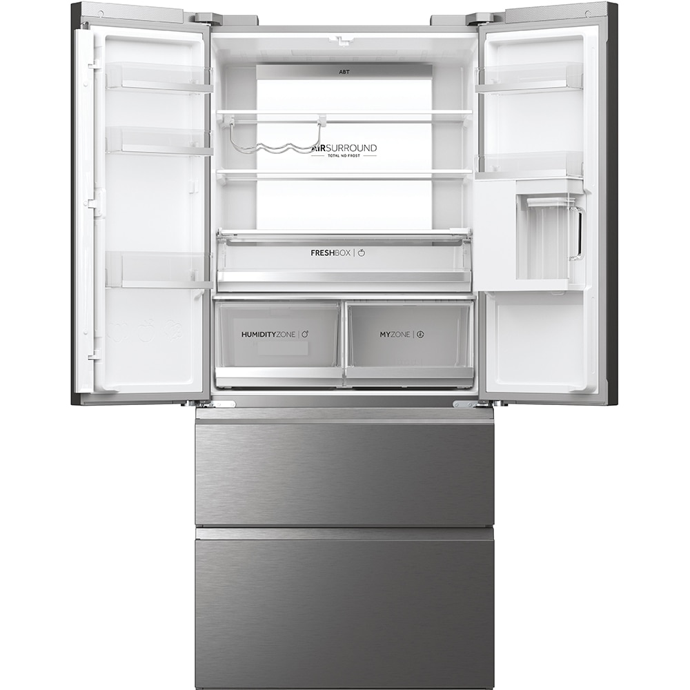 Side by Side HAIER HFW7819EWMP, Total No Frost, 537 l, H 192.5 cm, Clasa E, Dozator apa, Wi-Fi, inox