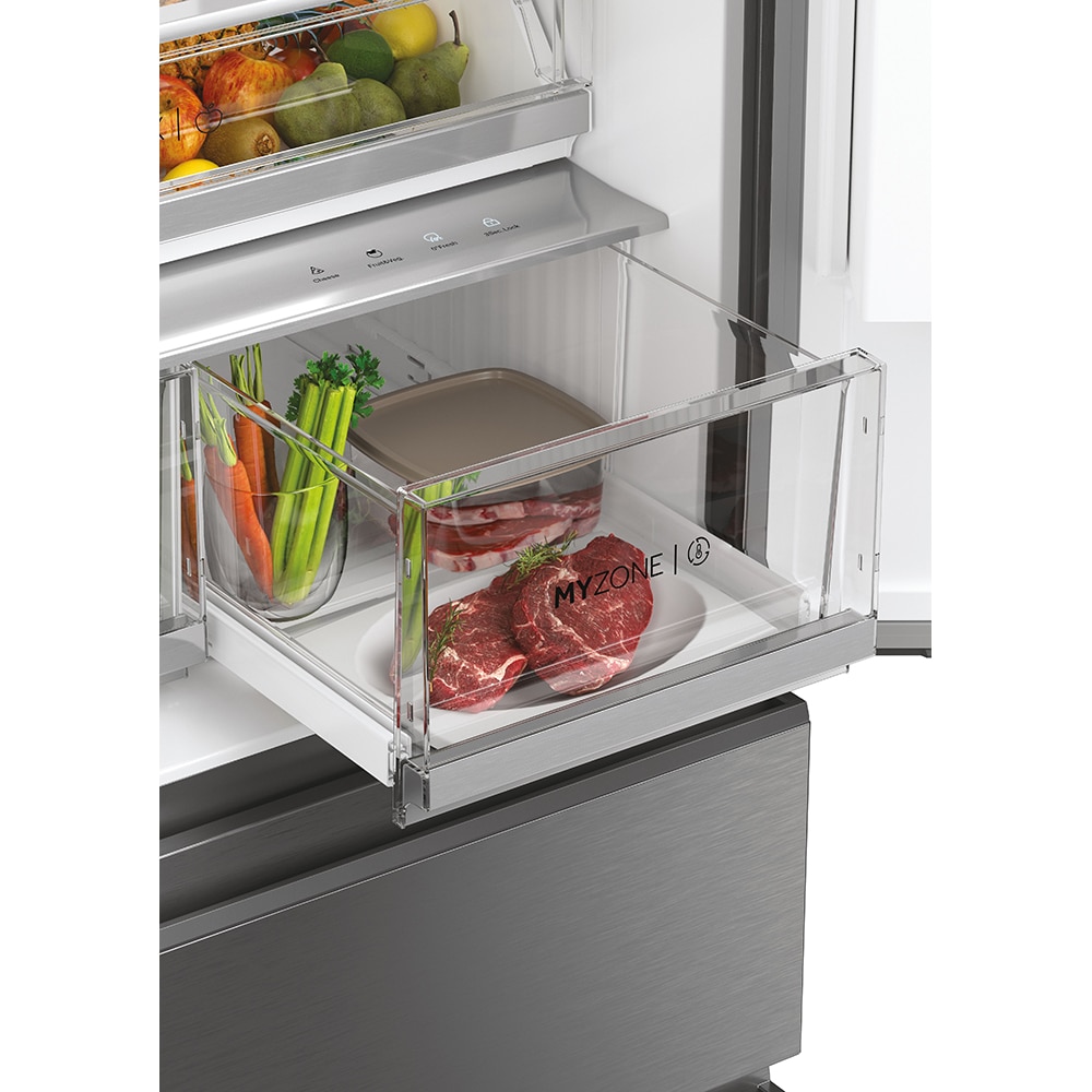 Side by Side HAIER HFW7819EWMP, Total No Frost, 537 l, H 192.5 cm, Clasa E, Dozator apa, Wi-Fi, inox
