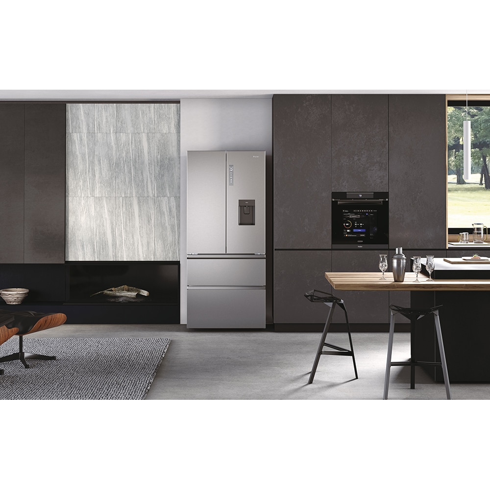 Side by Side HAIER HFW7819EWMP, Total No Frost, 537 l, H 192.5 cm, Clasa E, Dozator apa, Wi-Fi, inox