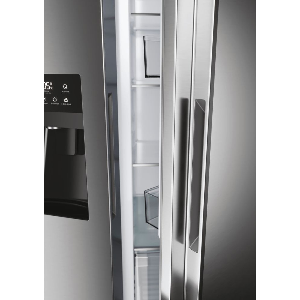 Side By Side HAIER HSR5918DIMP, No Frost, 511 l, H 177 cm, Clasa D, Dozator apa, inox