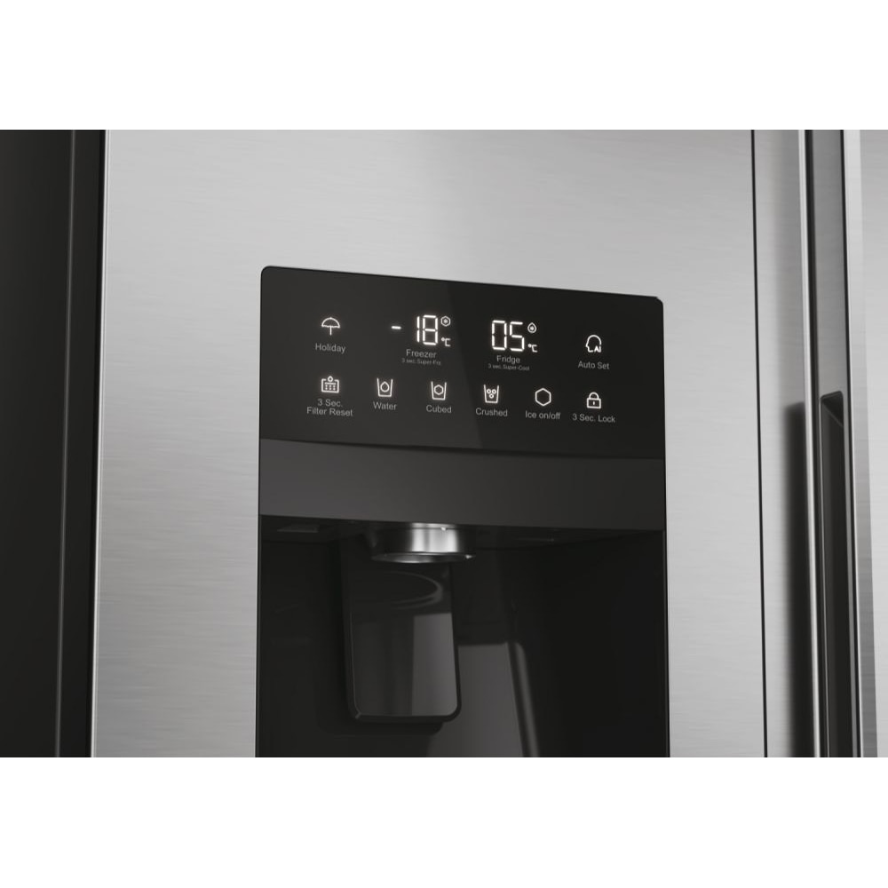 Side By Side HAIER HSR5918DIMP, No Frost, 511 l, H 177 cm, Clasa D, Dozator apa, inox