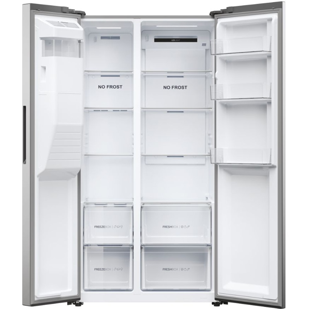 Side By Side HAIER HSR5918DIMP, No Frost, 511 l, H 177 cm, Clasa D, Dozator apa, inox