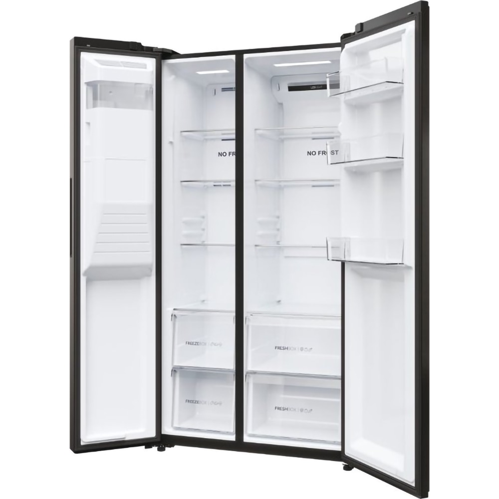Side by Side HAIER HSR5918DIPB, No Frost, 511 l, H 177 cm, Clasa D, Dozator apa, negru