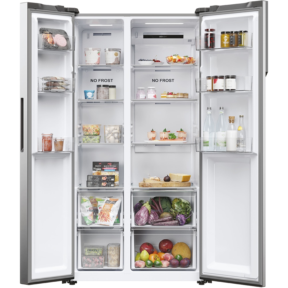 Side by Side HAIER HSR5918DNMP, Total No Frost, 528 l, H 178 cm, Clasa D, inox