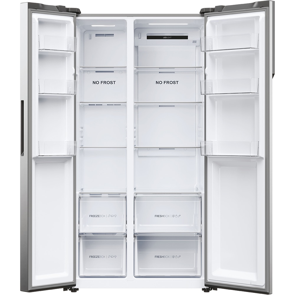 Side by Side HAIER HSR5918DNMP, Total No Frost, 528 l, H 178 cm, Clasa D, inox