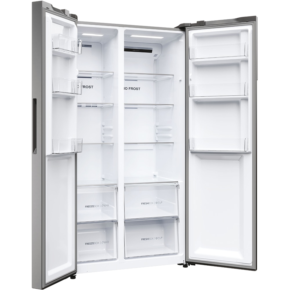 Side by Side HAIER HSR5918DNMP, Total No Frost, 528 l, H 178 cm, Clasa D, inox