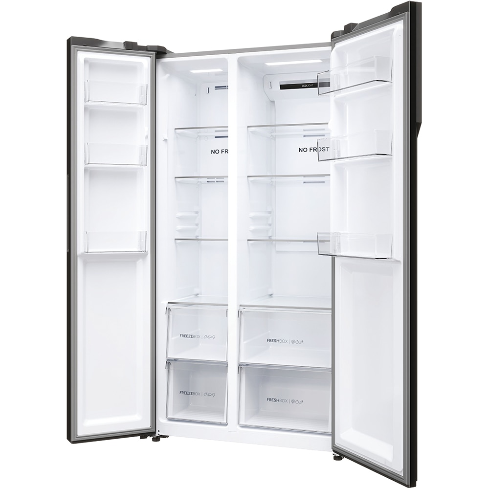 Side by Side HAIER HSR5918DNMP, Total No Frost, 528 l, H 178 cm, Clasa D, inox