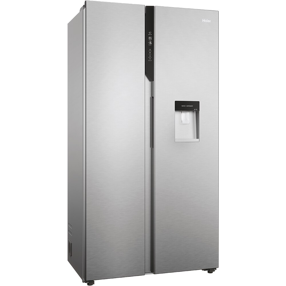 Side by Side HAIER HSR5918DWMP, Total No Frost, 521 l, H 177.5 cm, Clasa D, Dozator apa, inox