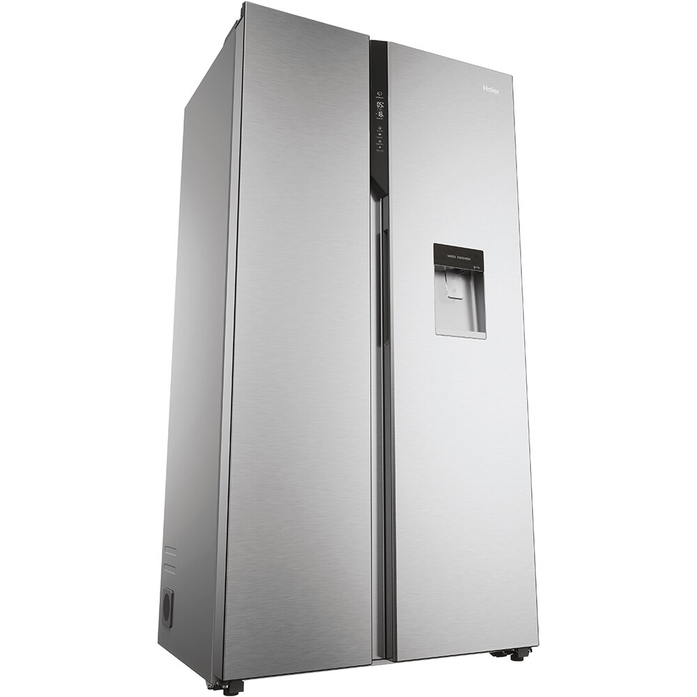 Side by Side HAIER HSR5918DWMP, Total No Frost, 521 l, H 177.5 cm, Clasa D, Dozator apa, inox