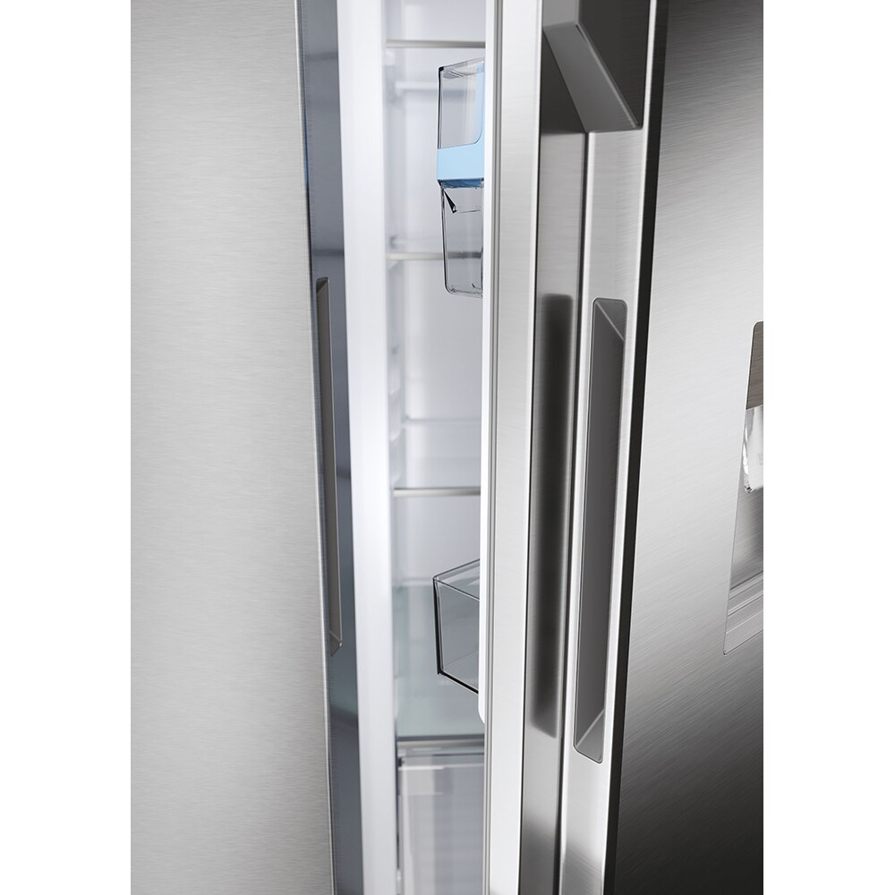 Side by Side HAIER HSR5918DWMP, Total No Frost, 521 l, H 177.5 cm, Clasa D, Dozator apa, inox