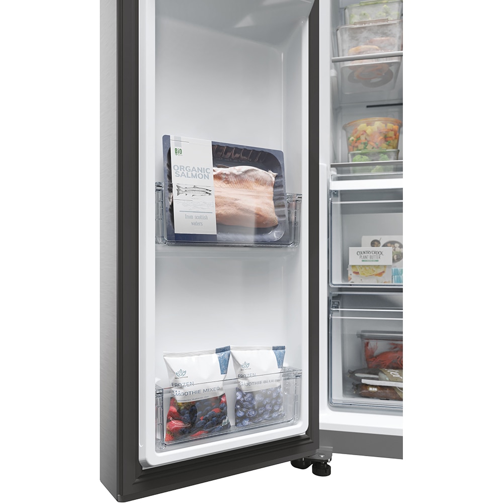 Side by Side HAIER HSW59F18EIMM, Total No Frost, 601 l, 178 cm, Clasa E, Dozator apa, Wi-Fi, inox
