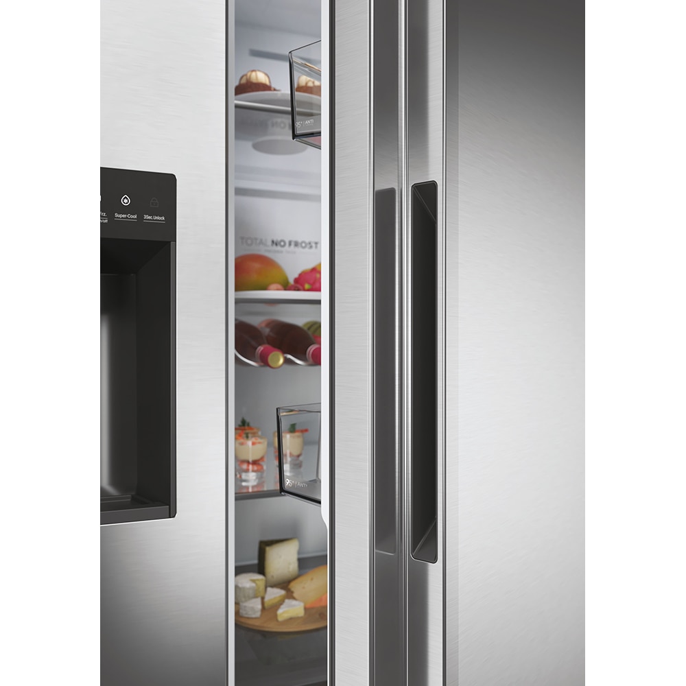 Side by Side HAIER HSW59F18EIMM, Total No Frost, 601 l, 178 cm, Clasa E, Dozator apa, Wi-Fi, inox