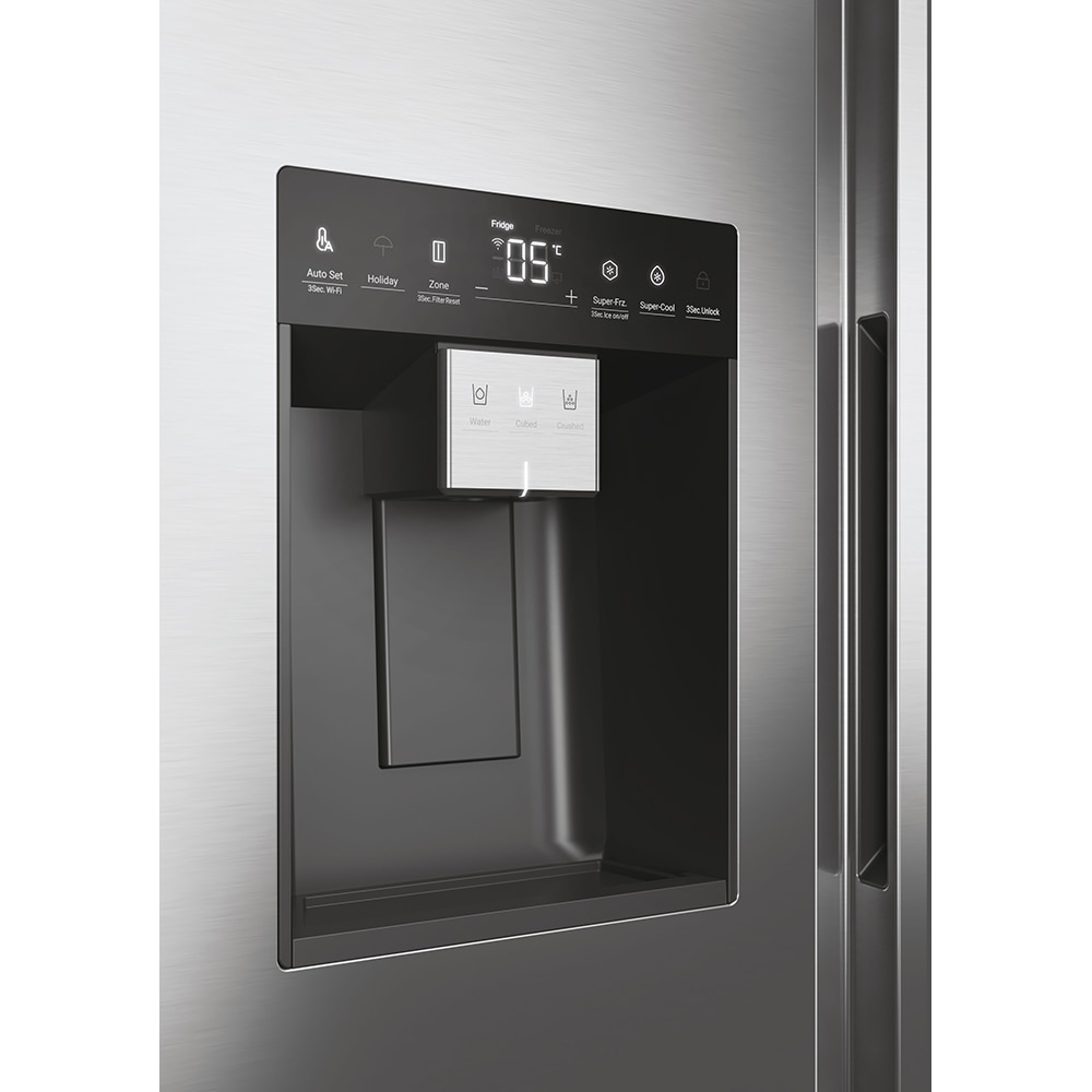 Side by Side HAIER HSW59F18EIMM, Total No Frost, 601 l, 178 cm, Clasa E, Dozator apa, Wi-Fi, inox