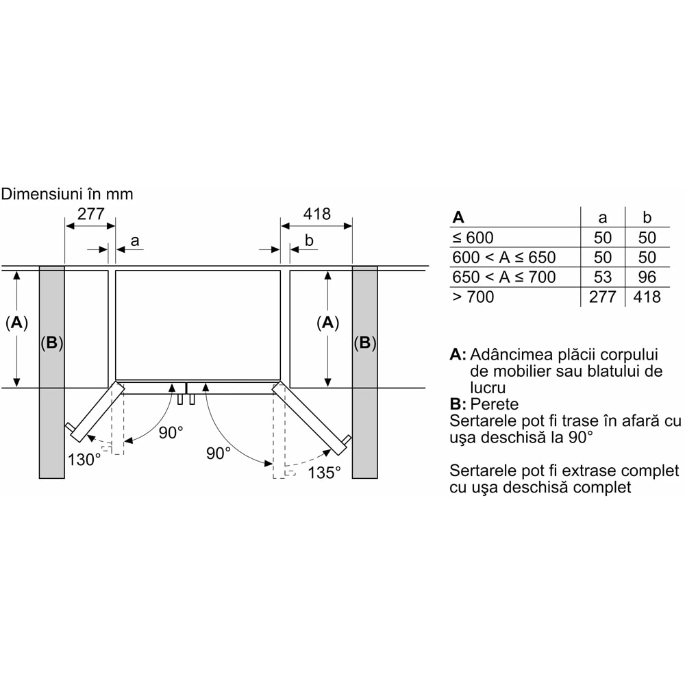 Side by Side BOSCH KAD93ABEP, No Frost, 562 l, H 179 cm, Clasa E, Dozator apa, negru