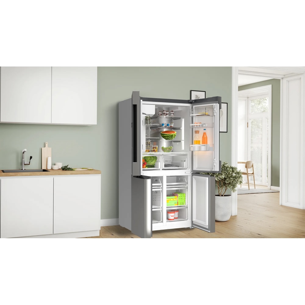 Side by Side BOSCH KFD96APEA, No Frost, 574 l, H 183 cm, Clasa E, Dozator apa, inox antiamprenta